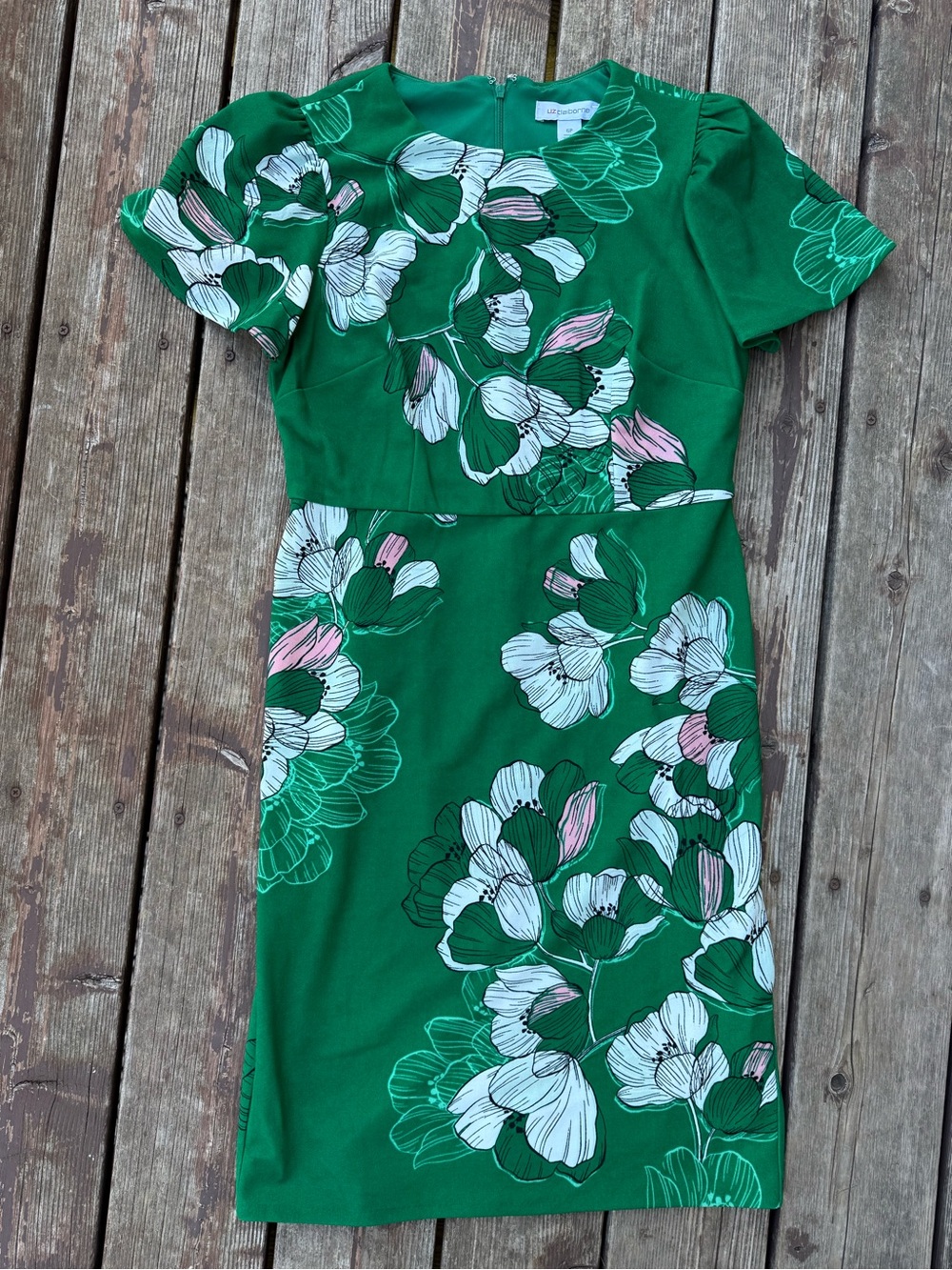 Liz Claiborne short sleeve floral midi dress